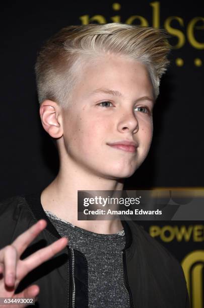 Carson Lueders arrives at the 2017 Billboard Power 100 party at Cecconi's on February 9, 2017 in West Hollywood, California.