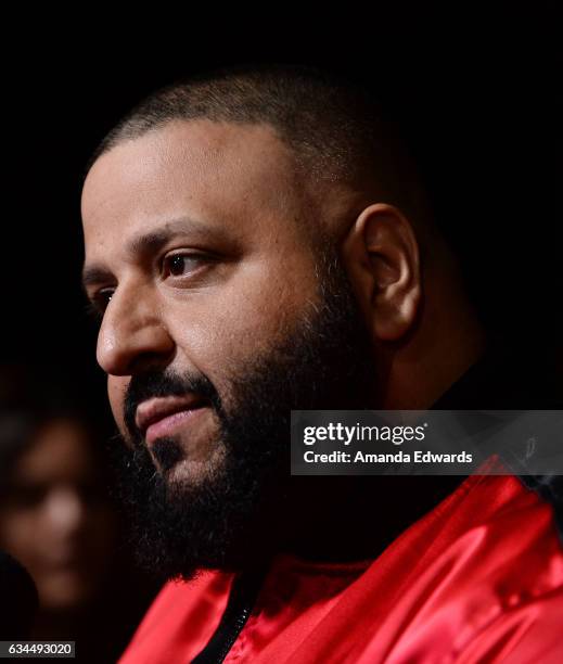 Khaled arrives at the 2017 Billboard Power 100 party at Cecconi's on February 9, 2017 in West Hollywood, California.