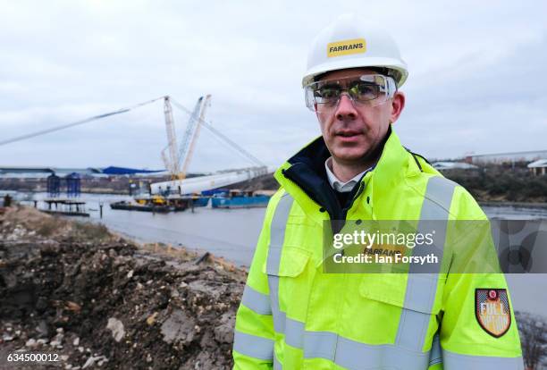 Stephen McCaffrey, Project Director for Farrans Victor Buyck Joint Venture poses for the media as the final 100 metre centrepiece of Sunderland's new...