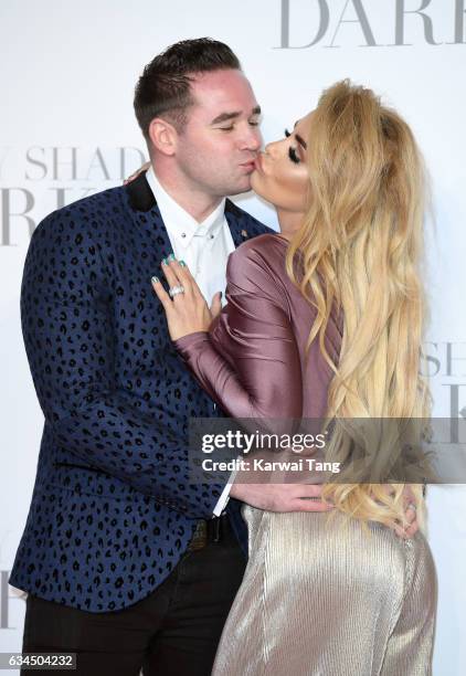 Katie Price and Kieran Hayler attend the UK Premiere of "Fifty Shades Darker" at the Odeon Leicester Square on February 9, 2017 in London, United...