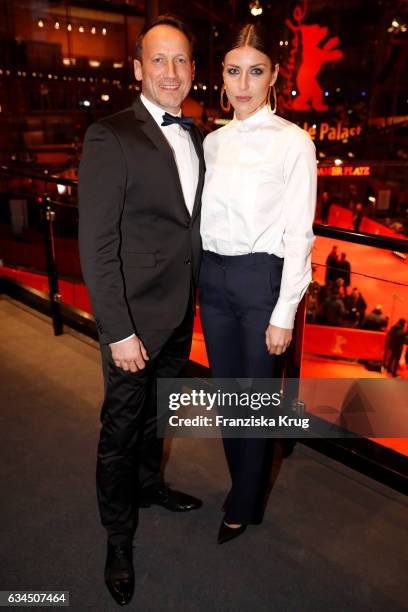 Wotan Wilke Moehring and Cosima Lohse attend the 'Django' premiere during the 67th Berlinale International Film Festival Berlin at Berlinale Palace...