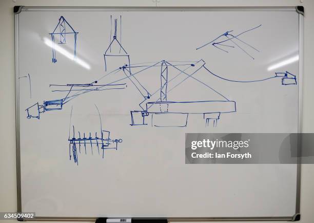 Sketch to explain part of the process of lifting the final 100 metre centrepiece of Sunderland's new River Wear crossing into place can be seen on a...