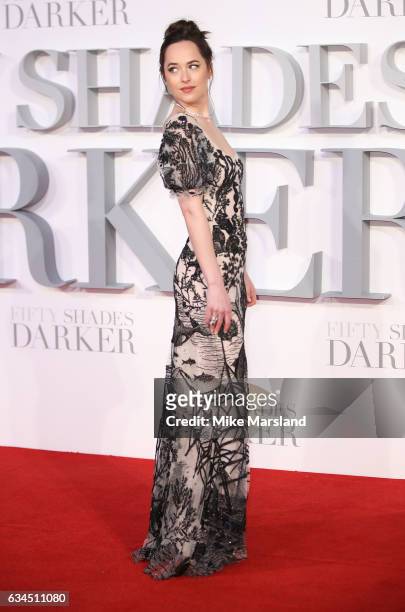 Dakota Johnson attends the "Fifty Shades Darker" UK Premiere on February 9, 2017 in London, United Kingdom.