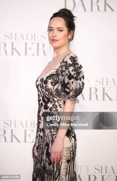 Dakota Johnson attends the "Fifty Shades Darker" UK Premiere on February 9, 2017 in London, United Kingdom.