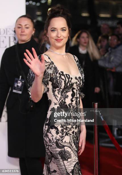 Dakota Johnson attends the "Fifty Shades Darker" UK Premiere on February 9, 2017 in London, United Kingdom.