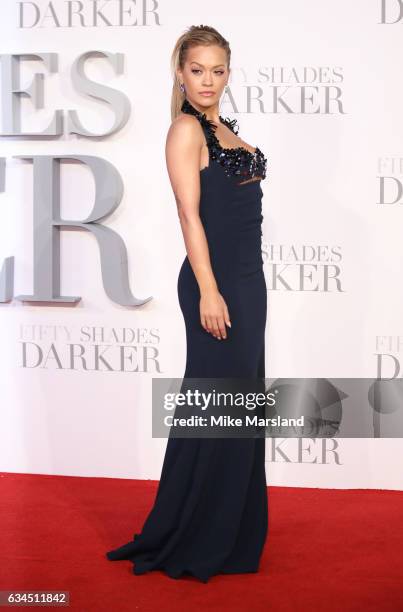 Dakota Johnson and Jamie Dornan attends the "Fifty Shades Darker" UK Premiere on February 9, 2017 in London, United Kingdom.