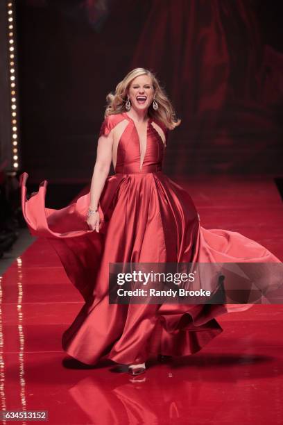 Bonnie Somerville walks the runway during the American Heart Association's Go Red For Women Red Dress Collection February 2017 - New York Fashion...