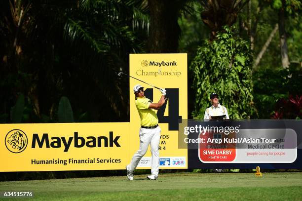 Arie Irawan of Malaysia pictured during round two of the Maybank Championship Malaysia at Saujana Golf and Country Club on February 10, 2017 in Kuala...