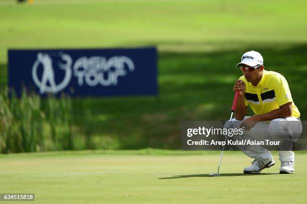 Arie Irawan of Malaysia pictured during round two of the Maybank Championship Malaysia at Saujana Golf and Country Club on February 10, 2017 in Kuala...