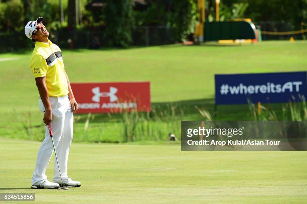 Arie Irawan of Malaysia pictured during round two of the Maybank Championship Malaysia at Saujana Golf and Country Club on February 10, 2017 in Kuala...
