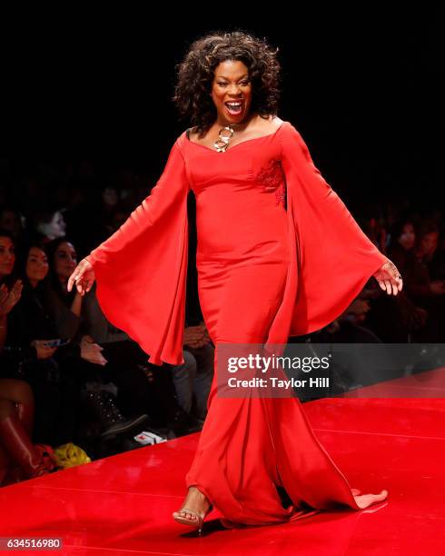 Actress Lorraine Toussaint walks the runway during the "Go Red for Women" fashion show during Fall 2017 New York Fashion Week at Hammerstein Ballroom...