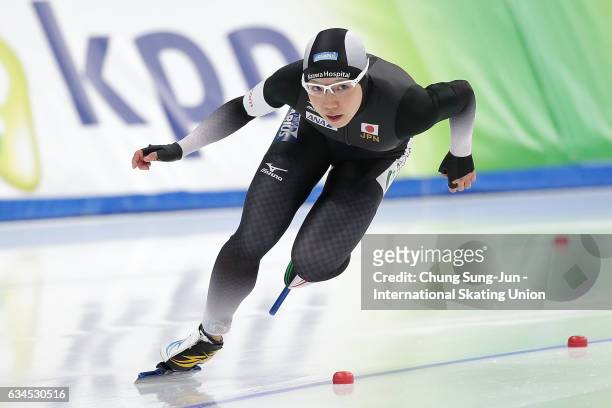 Nao Kodaira of Japan competes in the Ladies 500 during the ISU World Single Distances Speed Skating Championships - Gangneung - Test Event For...