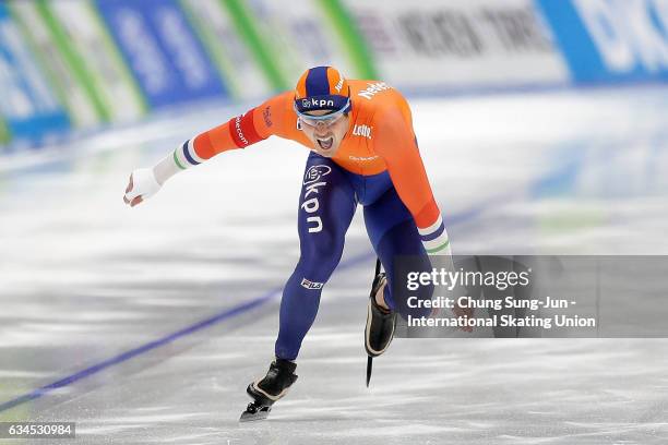 Jan Smeekens of Netherlands competes in the Men 500m during the ISU World Single Distances Speed Skating Championships - Gangneung - Test Event For...