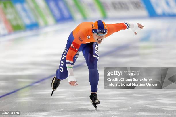 Jan Smeekens of Netherlands compete in the Men 500m during the ISU World Single Distances Speed Skating Championships - Gangneung - Test Event For...