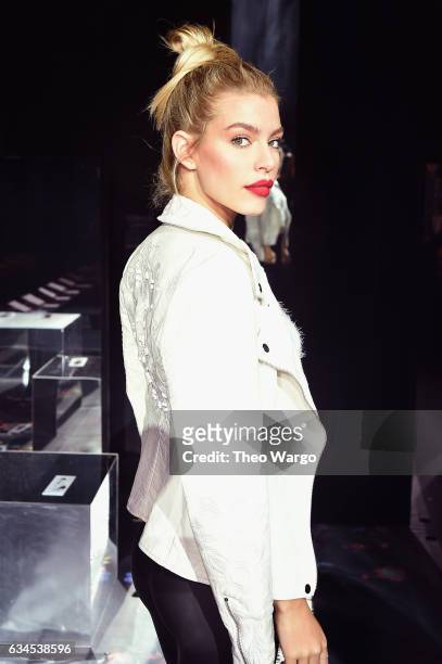 Jessica Goicoechea attends the Desigual fashion show during New York Fashion Week at Gallery 1, Skylight at Clarkson Sq on February 9, 2017 in New...