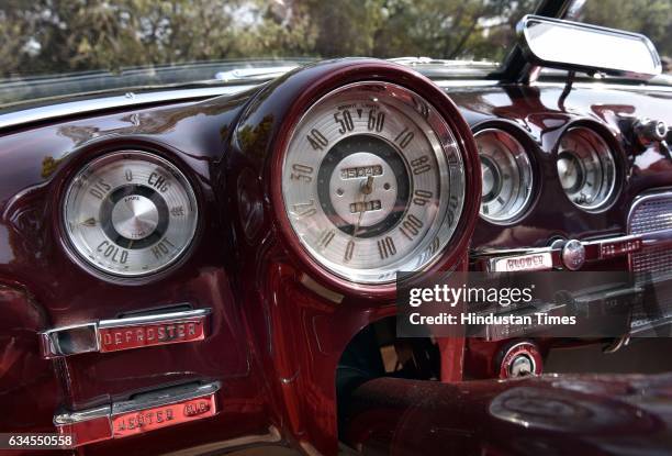 Buik Road Master of 1949 model with 4500 CC displayed during the media preview for upcoming 21 Gun Salute Vintage Car rally, on February 10, 2017 in...