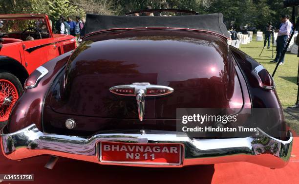 Buik Road Master of 1949 model with 4500 CC displayed during the media preview for upcoming 21 Gun Salute Vintage Car rally, on February 10, 2017 in...