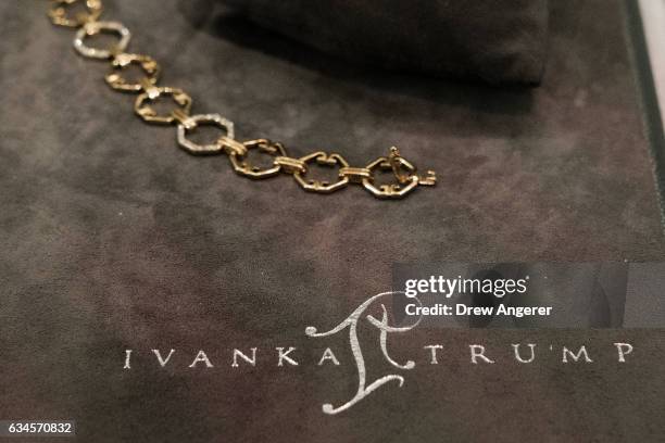 View of jewelry for sale at the 'Ivanka Trump Collection' shop in the lobby at Trump Tower, February 10, 2017 in New York City. According to a market...