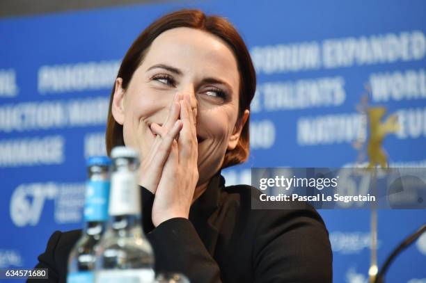 Actress Antje Traue attends the 'Bye Bye Germany' press conference during the 67th Berlinale International Film Festival Berlin at Grand Hyatt Hotel...