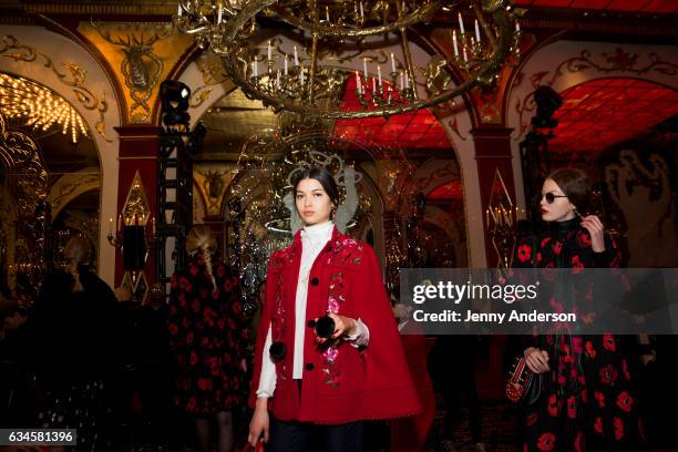 Models during the Kate Spade presentation during New York Fashion Week on February 10, 2017 in New York City.