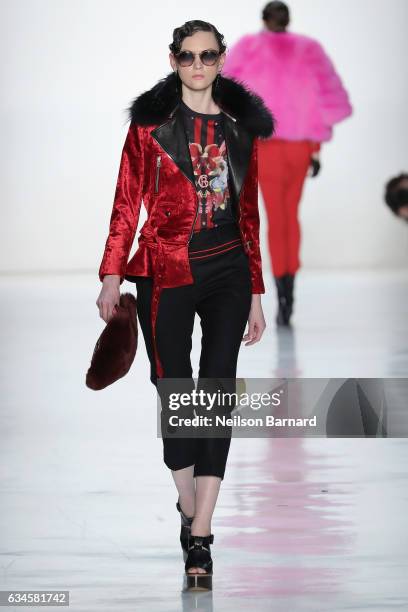 Model walks the runway for the Concept Korea collection during, New York Fashion Week: The Shows at Gallery 3, Skylight Clarkson Sq on February 10,...