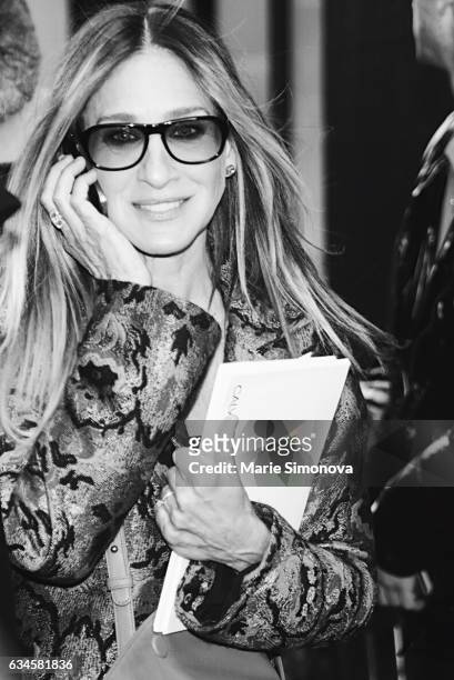 Sarah Jessica Parker is seen after Calvin Klein runway show during New York Fashion Week on February 10, 2017 in New York City.