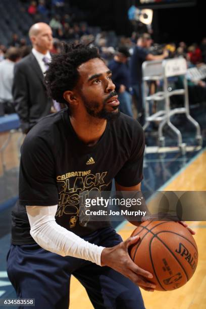 Mike Conley of the Memphis Grizzlies shoots the ball before the game against the Phoenix Suns on February 8, 2017 at FedExForum in Memphis,...