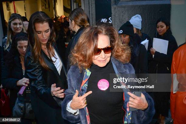 Actress Brooke Shields,Diane von Furstenberg attends the Calvin Klein show at New York Fashion Week on February 10, 2017 in New York City.