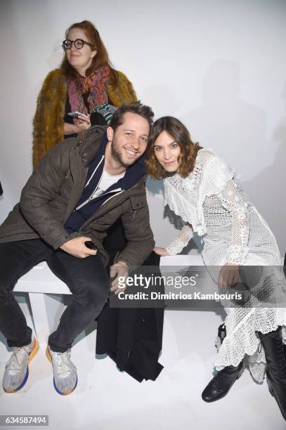 Derek Blasberg and Alexa Chung attend the Calvin Klein Collection Front Row during New York Fashion Week on February 10, 2017 in New York City.