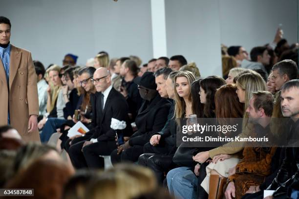 Stefano Tonchi and Abbey Lee Kershaw attend the Calvin Klein Collection Front Row during New York Fashion Week on February 10, 2017 in New York City.