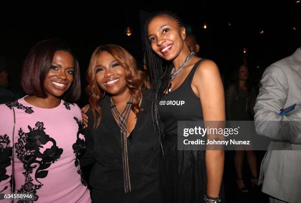 Kandi Burruss, Mona Scott-Young, and Robin Young attend the Annual Pre-Grammy Reception hosted by Ted Reid at STK on February 9, 2017 in Los Angeles,...