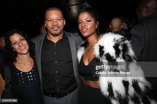 Jodie Bloom, Matt Middleton, and Audra The Rapper attend the Annual Pre-Grammy Reception hosted by Ted Reid at STK on February 9, 2017 in Los...