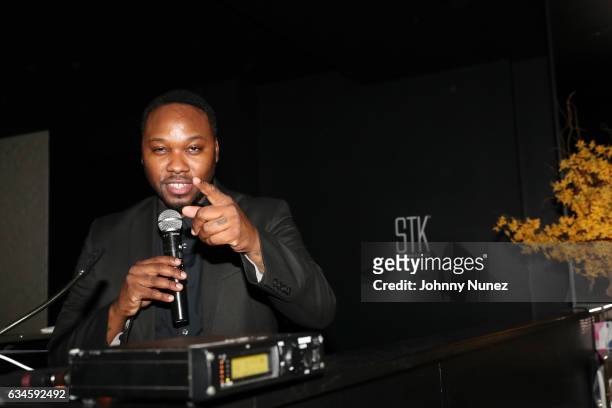 Aktive spins at the Annual Pre-Grammy Reception hosted by Ted Reid at STK on February 9, 2017 in Los Angeles, California.