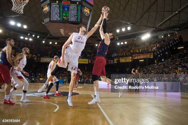 Ante Tomic, #44 of FC Barcelona Lassa in action during the 2016/2017 Turkish Airlines EuroLeague Regular Season Round 22 game between FC Barcelona...