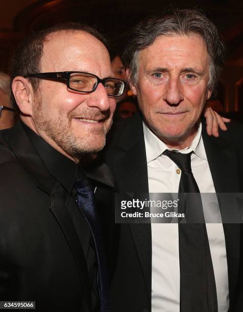 Director Lonny Price and Gabriel Byrne pose at the Opening Night of "Sunset Boulevard"on Broadway at The Palace Theatre on February 9, 2017 in New...