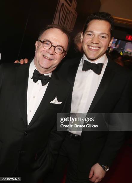 Producers Paul Blake and Mike Bosner pose at the Opening Night of "Sunset Boulevard"on Broadway at The Palace Theatre on February 9, 2017 in New York...