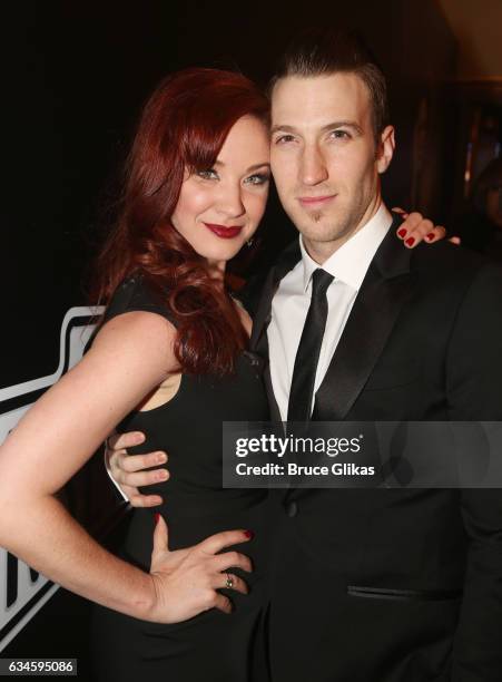 Sierra Boggess and John Arthur Greene pose at the Opening Night of "Sunset Boulevard"on Broadway at The Palace Theatre on February 9, 2017 in New...