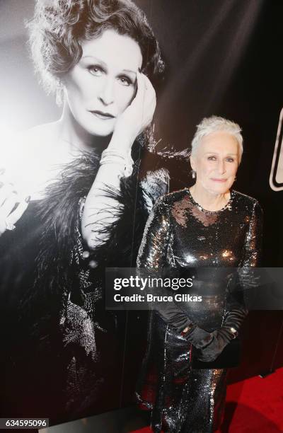 Glenn Close poses at the Opening Night Party for "Sunset Boulevard" on Broadway at Cipriani 42nd Street on February 9, 2017 in New York City.