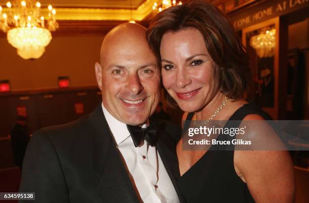 Tom D'Agostino and wife Luann de Lesseps pose at the Opening Night of "Sunset Boulevard"on Broadway at The Palace Theatre on February 9, 2017 in New...