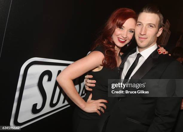 Sierra Boggess and John Arthur Greene pose at the Opening Night of "Sunset Boulevard"on Broadway at The Palace Theatre on February 9, 2017 in New...
