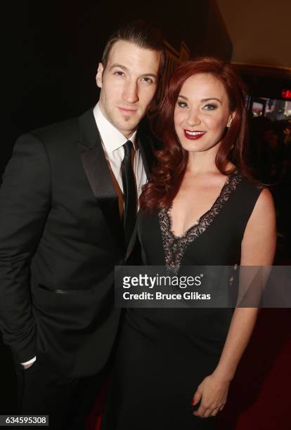 John Arthur Greene and Sierra Boggess pose at the Opening Night of "Sunset Boulevard"on Broadway at The Palace Theatre on February 9, 2017 in New...