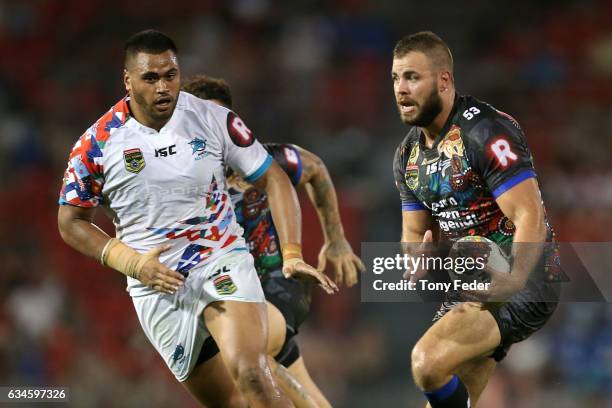 Wade Graham of the Indigenous All Stars in action during the NRL All Stars match between the 2017 Harvey Norman All Stars and the NRL World All Stars...