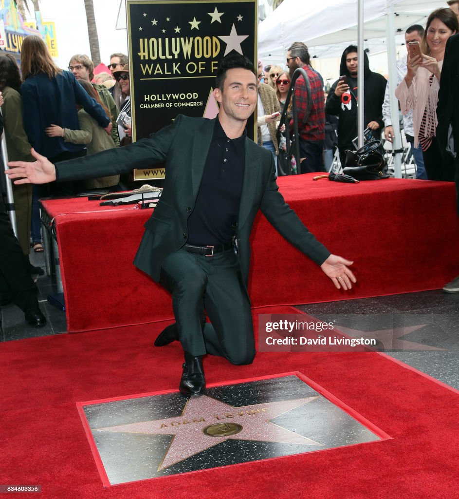 Adam Levine Honored With Star On The Hollywood Walk Of Fame
