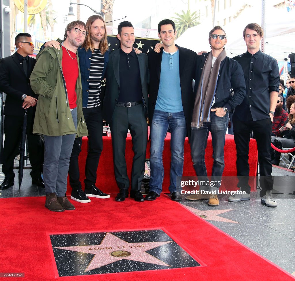 Adam Levine Honored With Star On The Hollywood Walk Of Fame