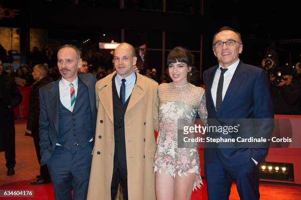 Actor Ewen Bremner, actor Jonny Lee Miller, actress Anjela Nedyalkova and Film director Danny Boyle attend the 'T2 Trainspotting' premiere during the...