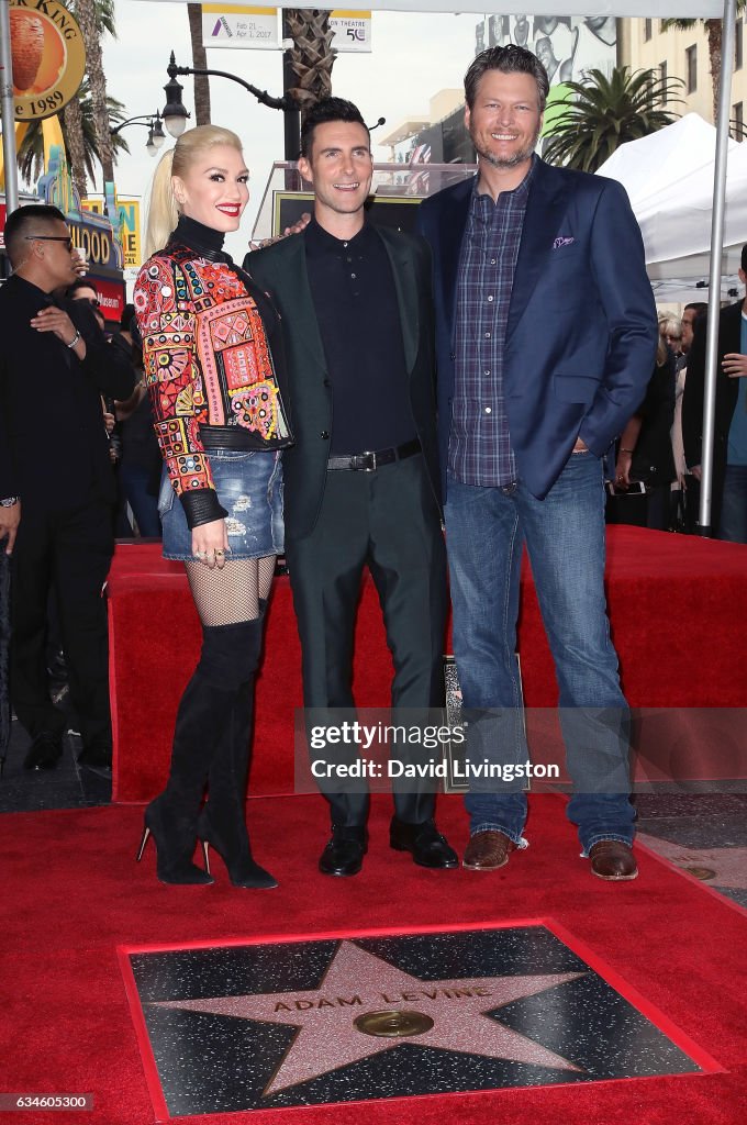 Adam Levine Honored With Star On The Hollywood Walk Of Fame