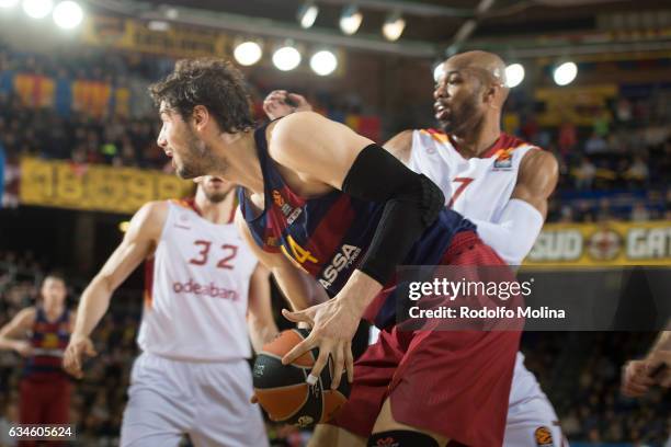 Ante Tomic, #44 of FC Barcelona Lassa in action during the 2016/2017 Turkish Airlines EuroLeague Regular Season Round 22 game between FC Barcelona...