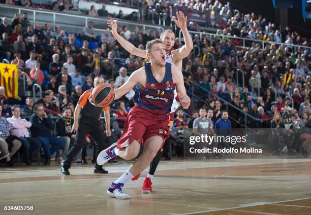 Aleksandar Vezenkov, #14 of FC Barcelona Lassa in action during the 2016/2017 Turkish Airlines EuroLeague Regular Season Round 22 game between FC...