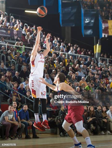 Jon Diebler, #33 of Galatasaray Odeabank Istanbul in action during the 2016/2017 Turkish Airlines EuroLeague Regular Season Round 22 game between FC...