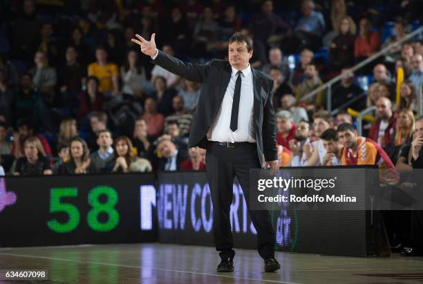 Ergin Ataman, Head Coach of Galatasaray Odeabank Istanbul in action during the 2016/2017 Turkish Airlines EuroLeague Regular Season Round 22 game...